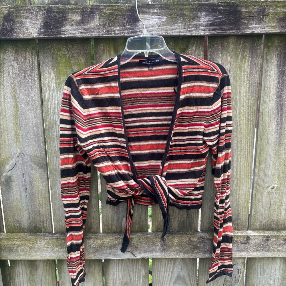 Vintage Jones New York Multicolor Striped Cardigan